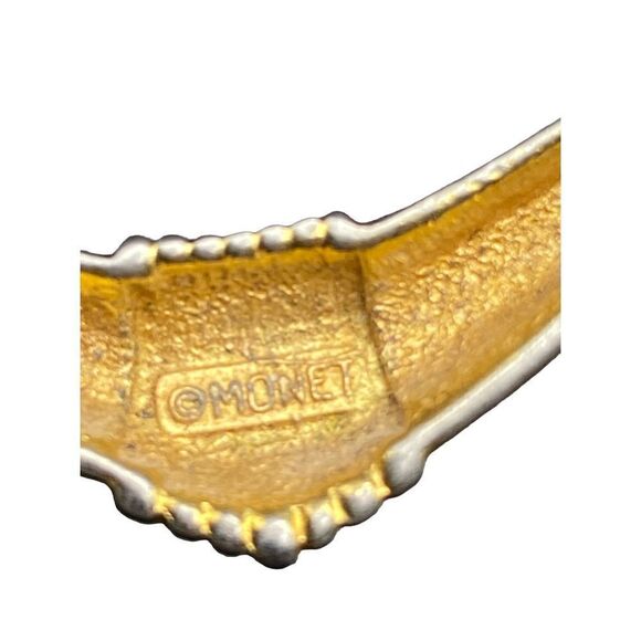 Monet signed ribbed rope twist choker necklace with similar pins brooches - Picture 4 of 9